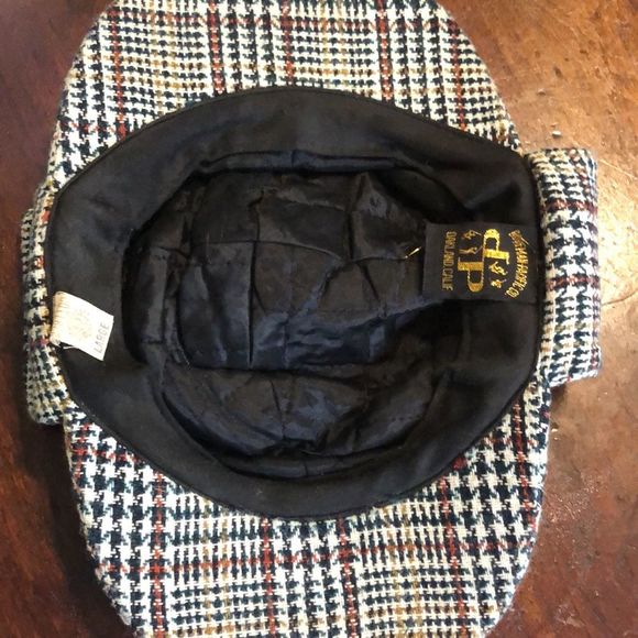 Vintage Large Deerstalker houndstooth Sherlock Holmes hat/Dorfman Pacifica - Picture 10 of 11